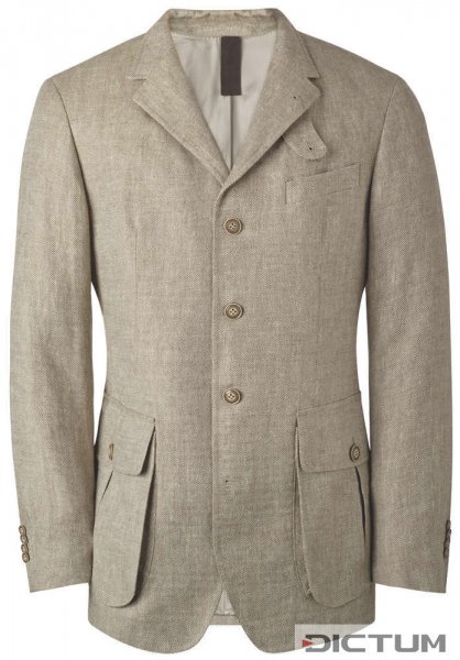 Men's Jacket, Irish Linen, Beige, Size 56