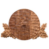 Hand-Carved Trophy Plate »Boar«, Multicoloured Stained