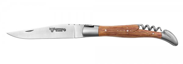 Nóż składany Laguiole z korkociągiem, dąb beczkowy