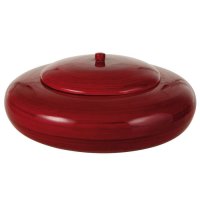 Bamboo Bowl, with Lid, Red
