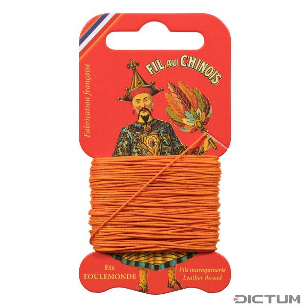 »Fil au Chinois« Waxed Linen Thread, Orange, 15 m