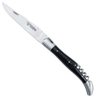 Laguiole Folding Knife with Corkscrew, Ebony Wood