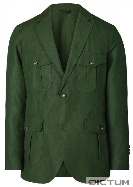 Safari Men's Sports Jacket, Irish Linen, Dark Green, Size 48