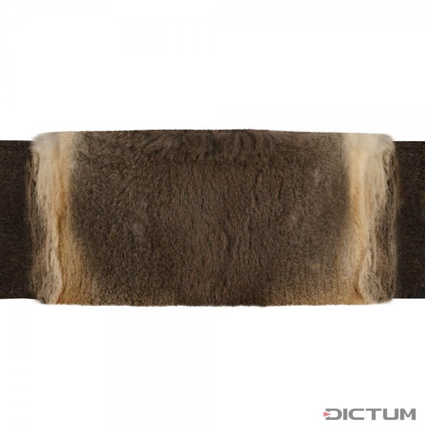 Ceinture lombaire en fourrure de renard roux et loden, marron, taille L