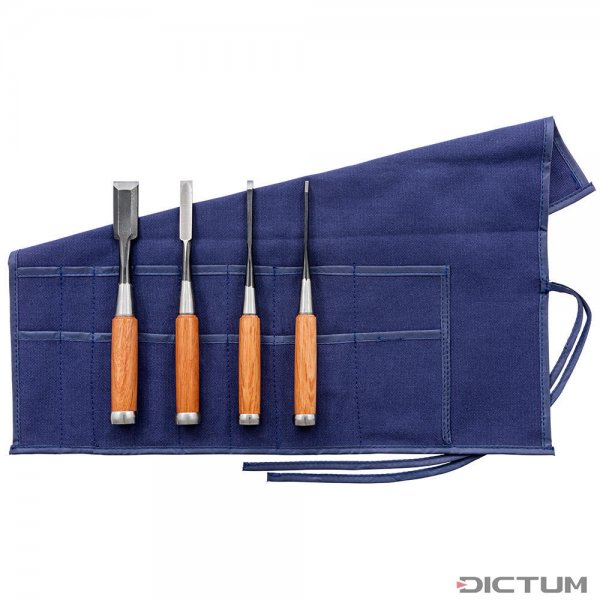 Set di scalpelli Eco Nomi, 4 pezzi, in tasca arrotolabile di cotone