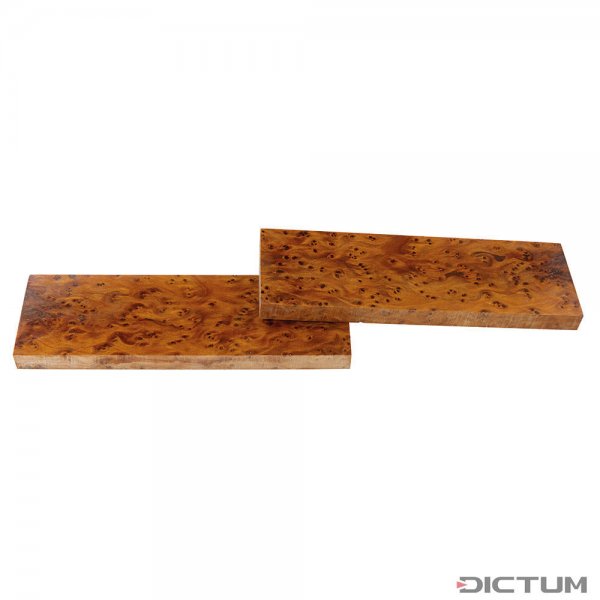 Dřevo Thuja, pár úchopových šupin, 140 x 43 x 10 mm