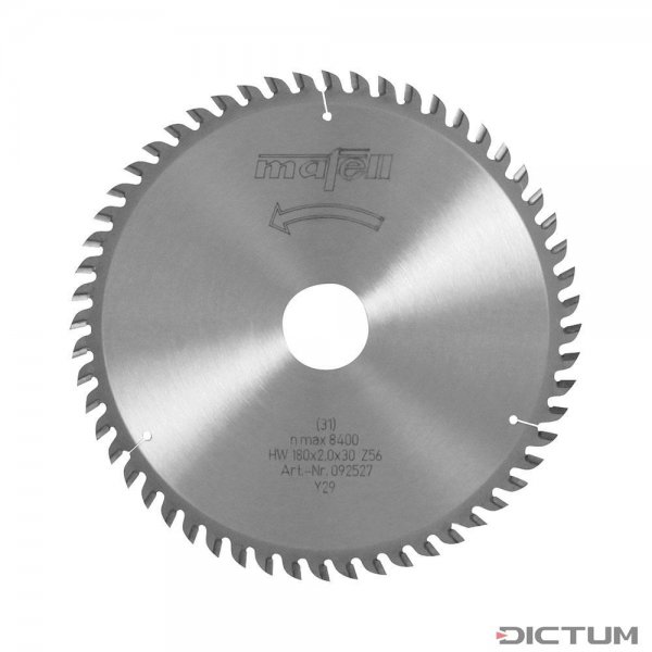 MAFELL TCT Saw Blade 180 x 1.2/2.0 x 30 mm, AT, 56 Teeth, Chamfered, for Laminat