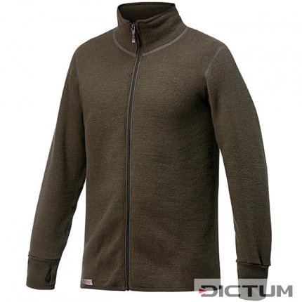Cardigan Woolpower, verde, 600 g/m², taglia XS