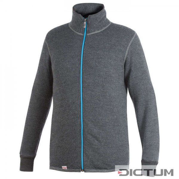 Cardigan Woolpower, gris/turquoise, 400 g/m², taille L