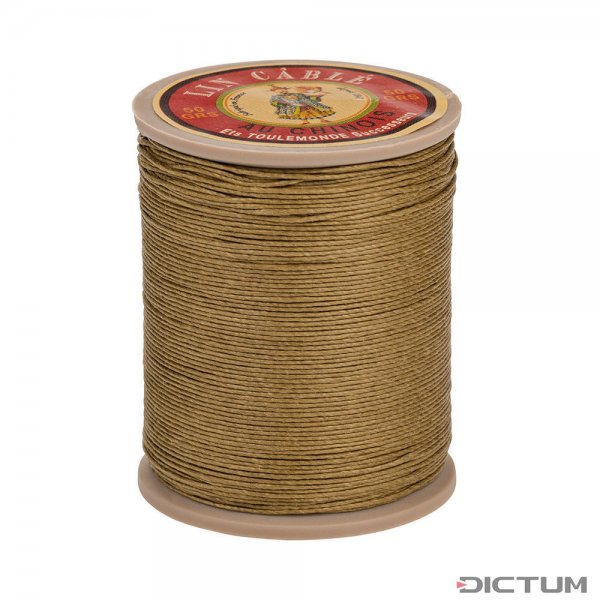 »Fil au Chinois« Waxed Linen Thread, Grey Green, 133 m