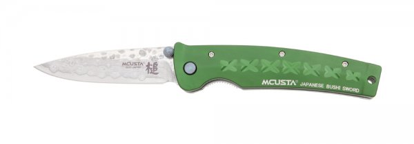 Nóż składany Mcusta, zielone aluminium