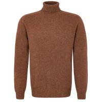 Sweter męski z golfem, Sweter męski z golfem, brązowy, rozmiar L