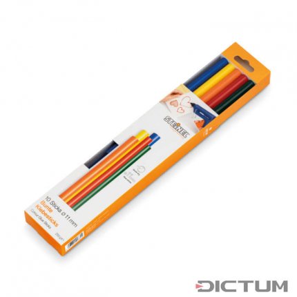 Bastoncitos adhesivos de colores, 11 mm, variados, 10 unidades