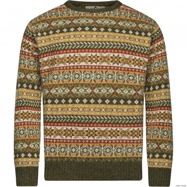 Men's All-over Fair Isle Sweater, Green, Size S