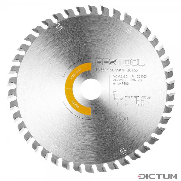 Festool Saw blade WOOD FINE CUT HW 160x1,8x20 WD42