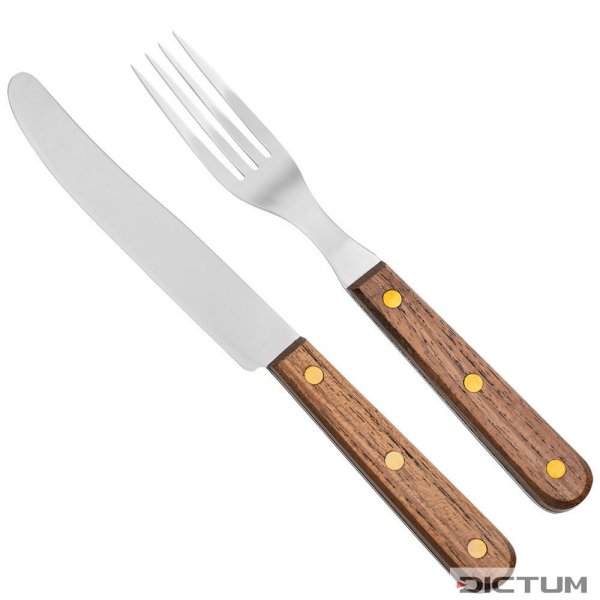 Rustic Cutlery Set, Acacia, with Buckels Table Knife