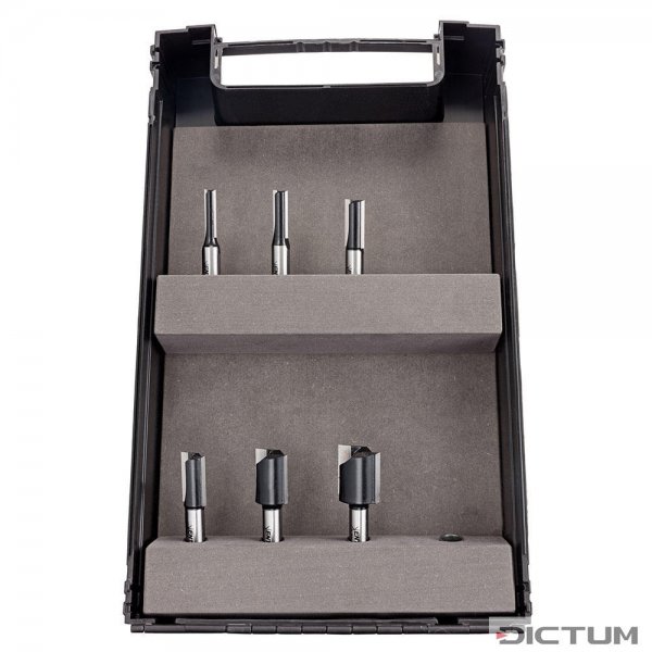 DICTUM TC槽刀组，带磨削的基本切削刃，6件