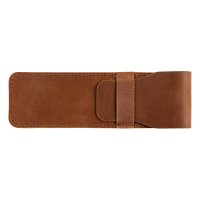 Pencil Case, Leather, Brown