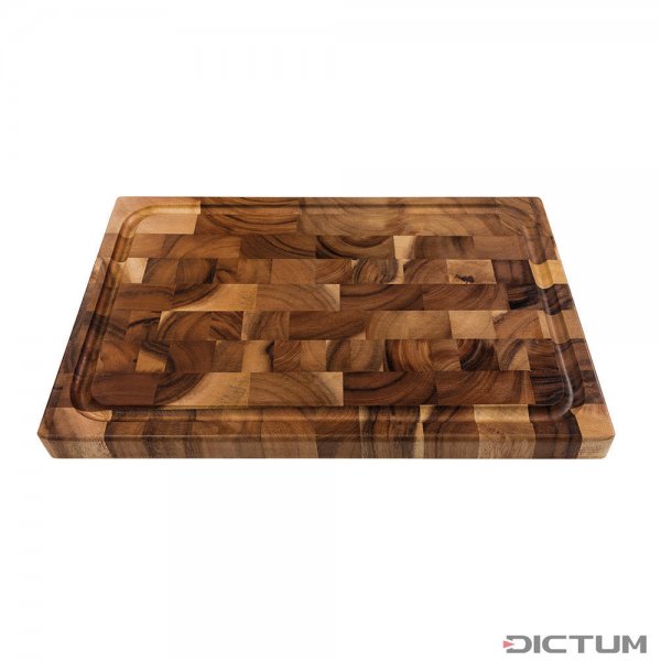 Acacia End Grain Cutting and Chopping Board, with Sap Groove
