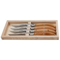 Laguiole Steak and Table Knives, Juniper, 4-Piece Set