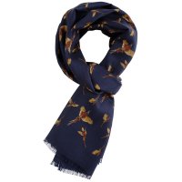 Hunting Scarf, Double Hunting Scarf, Double Sided, Pheasant, Blue, 175 x 68 cm