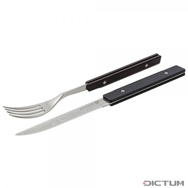 Cubiertos japoneses, cuchillos de carne y de mesa con tenedor