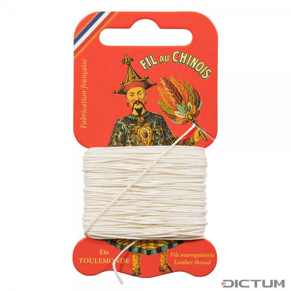 »Fil au Chinois« Waxed Linen Thread, White, 15 m
