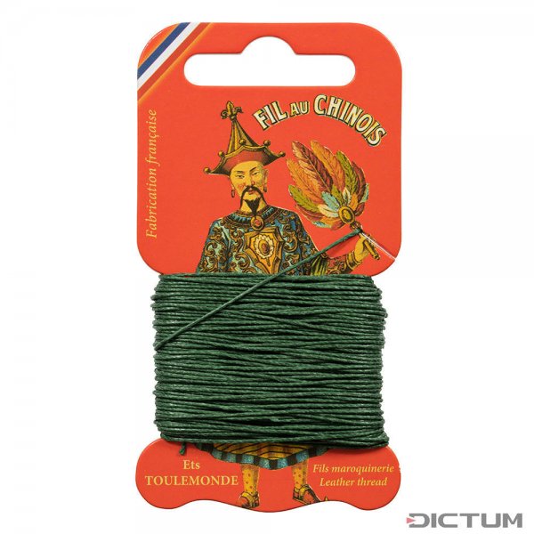 »Fil au Chinois« Waxed Linen Thread, Green, 15 m