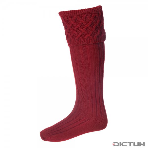 Pánské lovecké ponožky House of Cheviot RANNOCH, cihlově červené, velikost M (42