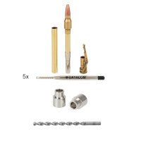 Zestaw konstrukcyjny długopisów Bullet, brąz antyczny, zestaw