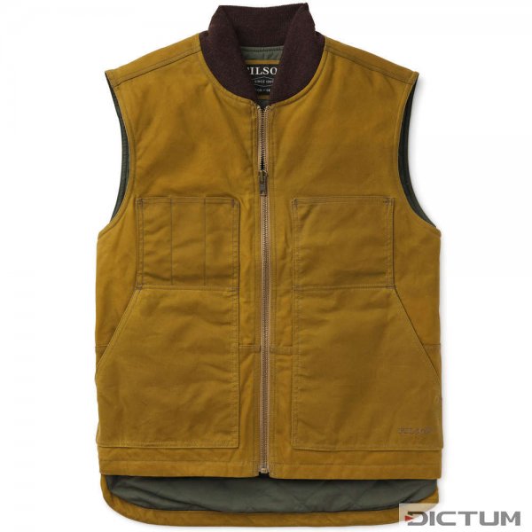 Filson Tin Cloth Insulated Work Vest, Dark Tan, talla L