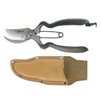 Sécateur à branchages ergonomique avec étui en cuir