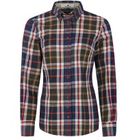 Bluzka zapinana na guz. Bluzka zapinana na guz. 100% bawełniana krata flanelowa nieb./brązowa, rozm. 36