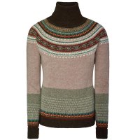 Eribé Damenpullover Eribé Damenpullover Rollkragen Fair Isle, braun, Größe XS
