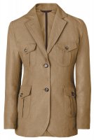 Damenblazer Safari, Damenblazer Safari, Irisches Leinen, beige, Größe 34