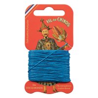 »Fil au Chinois« Waxed Linen Thread, Blue, 15 m