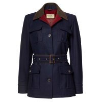 Purdey Ladies Belted Purdey Ladies Belted Loden Wool Jacket, Navy, Size 34