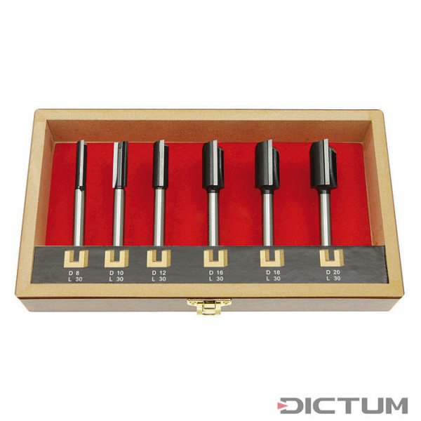 TC Straight Plunge Cutters, Shank Ø 8 mm, extra long, 6-Piece Set