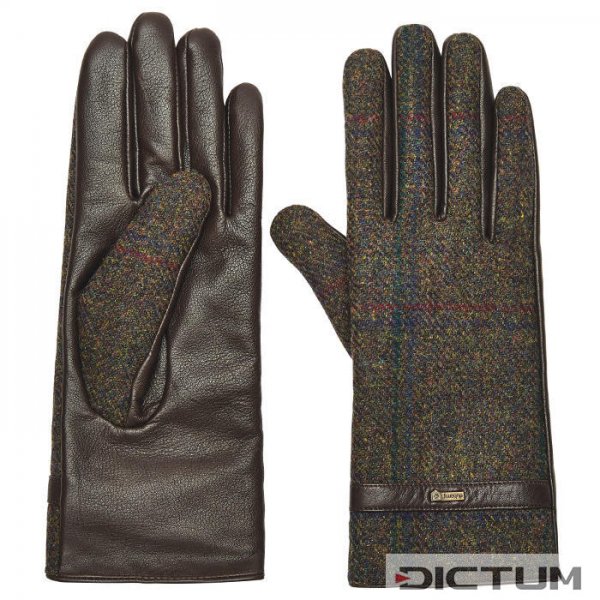 Dubarry, Leder-Tweed Handschuhe Ballycastle, hemlock, Größe L