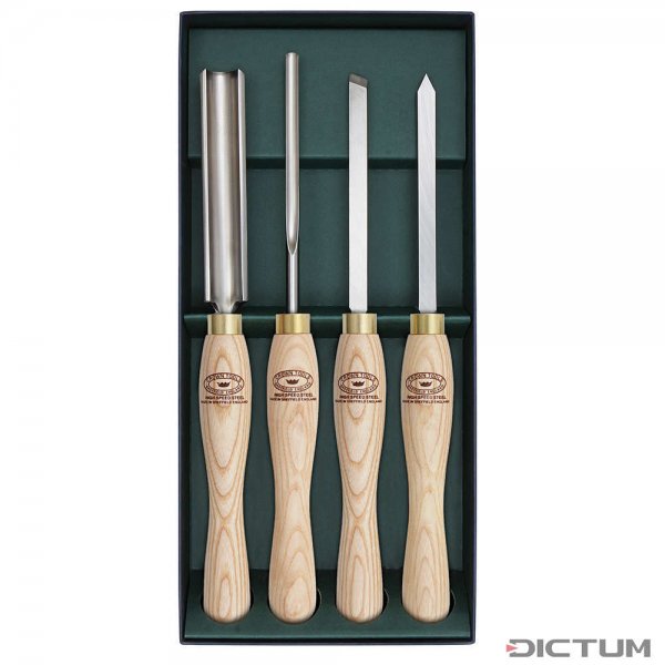 Crown Turning Tools, Oiled Ash Handle, 4-Piece Set
