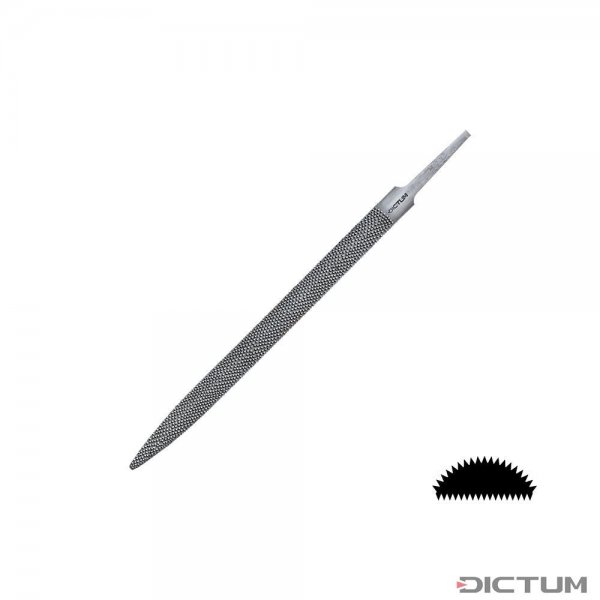 DICTUM Präzisionsraspel, Halbrund, schmal, Hieb 3, Hieblänge 150 mm