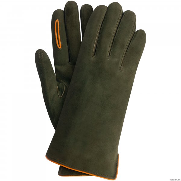 Damen Schießhandschuhe BOZEN, Ziegenvelours, ungefüttert, grün, Größe 6,5