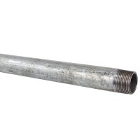 Tubo zincato con filetattura su entrambe le estremità, ½ pollice, lunghezza 1 m