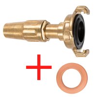 Geka Hose Nozzle, Brass, ½ Inch incl. Additional Seal Ring for Drinking Water