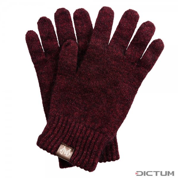 Gloves, Possum Merino, Dark Red Melange, Size XL