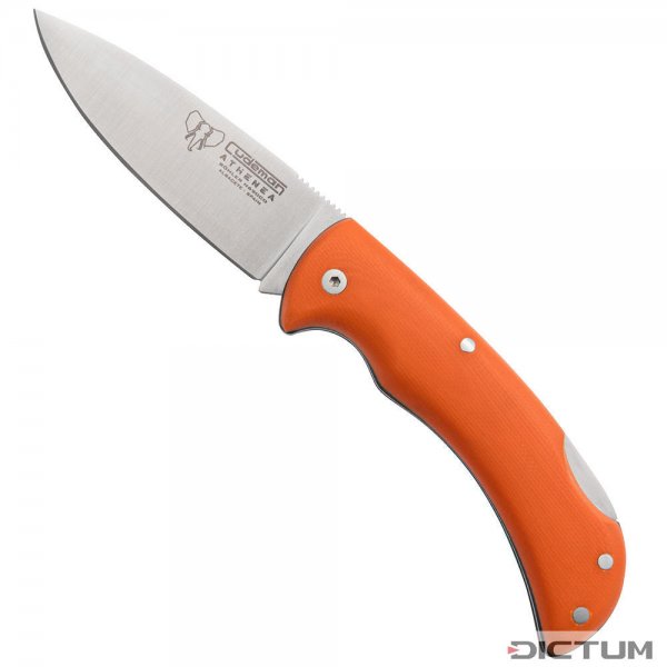 Cudeman »Athenea« Folding Knife, G10, Orange, incl. Lederetui