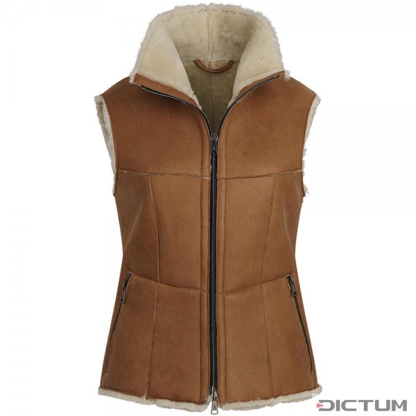 Werner Christ »Kimberly« Ladies’ Lambskin Vest, Light Brown, Size 44