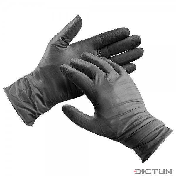 Nitrile Gloves, Black, Size L