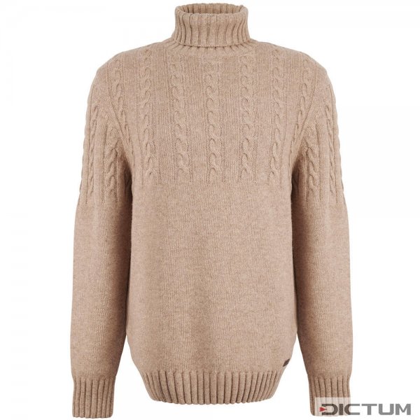Barbour Men's Cable-knit Turtleneck Sweater, Stone, Size L