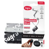 Pâte de fixation Pâte de fixation modelable Sugru, 3 pièces, noir, blanc, gris